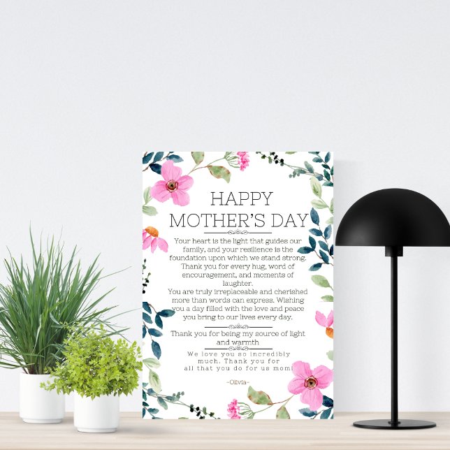 Cartes Pour Fêtes Annuelles élégante fleur élégante simple cadeaux fête de la  (Créateur téléchargé)