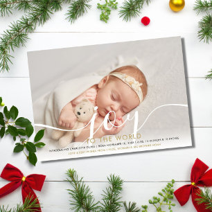 Cartes Pour Fêtes Annuelles Élégante Joie au Monde Fête Nouveau Bébé Photo