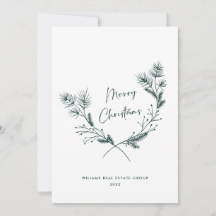 Cartes Pour Fêtes Annuelles Elégante main tirée minimaliste Noël entreprise