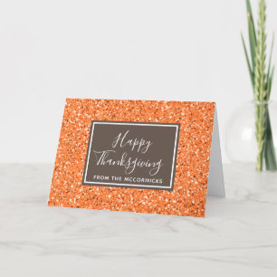 Cartes Pour Fêtes Annuelles Élégante Parties scintillant orange automnale sur 