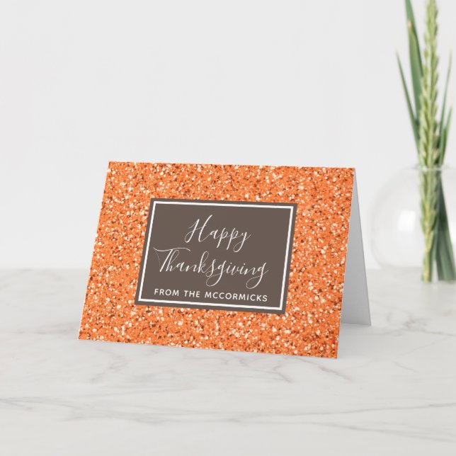 Cartes Pour Fêtes Annuelles Élégante Parties scintillant orange automnale sur  (Devant)