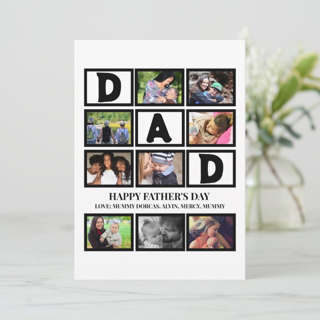 Cartes Pour Fêtes Annuelles Élégante Personnalisation Bonne Fête des pères 9 P (Debout devant)