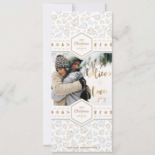 Cartes Pour Fêtes Annuelles Élégante photo d'amour de Noël (Devant)