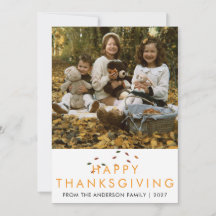 Élégante photo de famille moderne de Thanksgiving