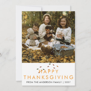 Cartes Pour Fêtes Annuelles Élégante photo de famille moderne de Thanksgiving