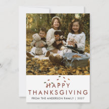 Élégante photo de famille moderne de Thanksgiving