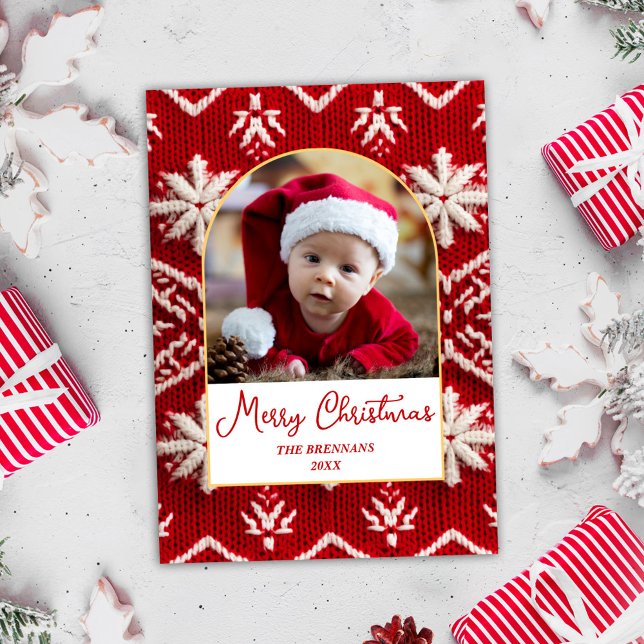 Cartes Pour Fêtes Annuelles Élégante photo de Noël hiver (Elegant Christmas Photo Winter Holiday Card)