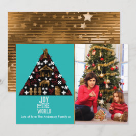Cartes Pour Fêtes Annuelles Élégante Photo De Noël Joie À La Fête Mondiale