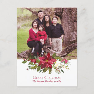 Cartes Pour Fêtes Annuelles Élégante photo de Noël Poinsettia