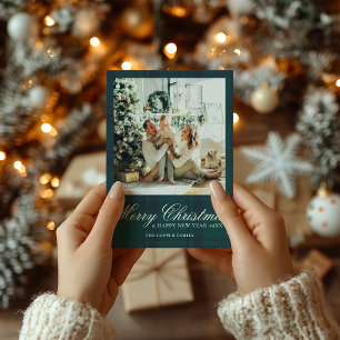 Cartes Pour Fêtes Annuelles Élégante photo de Noël Vintage