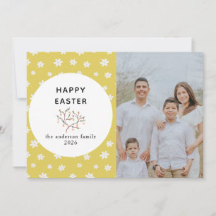 Cartes Pour Fêtes Annuelles Élégante Photo de Pâques Fleur Simple Moderne Joye