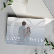 Elégante photo Dusty Blue & Silver Heart Mariage