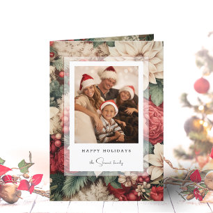 Cartes Pour Fêtes Annuelles Élégante photo florale de vacances