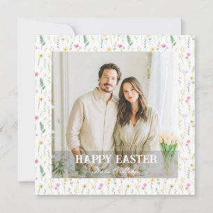 Cartes Pour Fêtes Annuelles Élégante Photo Personnalisée Joyeuses Pâques