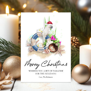 Cartes Pour Fêtes Annuelles Elégante plage de bord de mer Noël