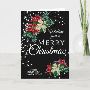 Cartes Pour Fêtes Annuelles Élégante Poinsettia florale de Noël