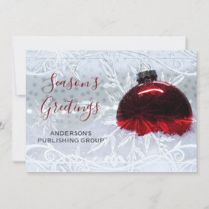 Cartes Pour Fêtes Annuelles Elégante scène de neige Red Ornament Company