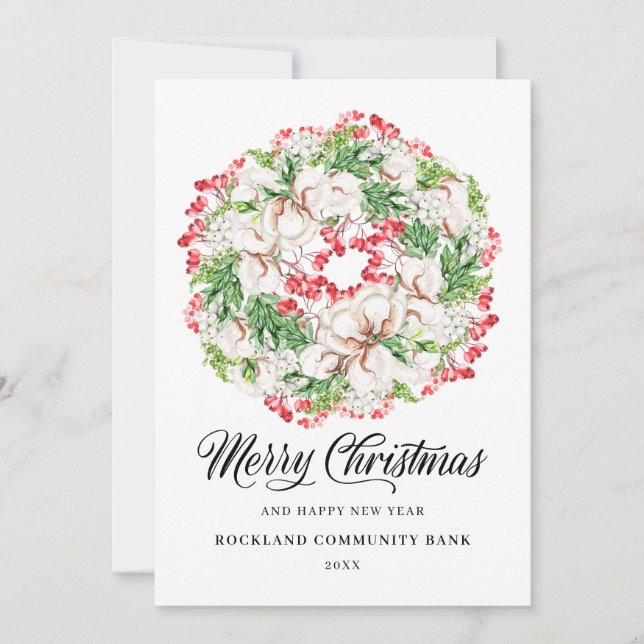 Cartes Pour Fêtes Annuelles Élégante société de couronnes de Noël (Devant)
