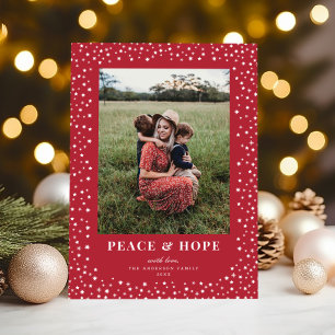 Cartes Pour Fêtes Annuelles Elégante Star Frame Festive Red One Photo