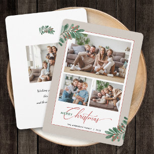Cartes Pour Fêtes Annuelles Élégante typographie de Noël 4 Photos