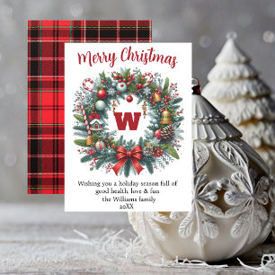 Cartes Pour Fêtes Annuelles élégante verdure couronne Noël non photo