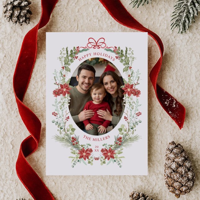 Cartes Pour Fêtes Annuelles Élégante verdure hivernale classique (Créateur téléchargé)