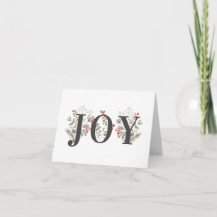 Cartes Pour Fêtes Annuelles Élégante verdure hivernale JOIE Noël