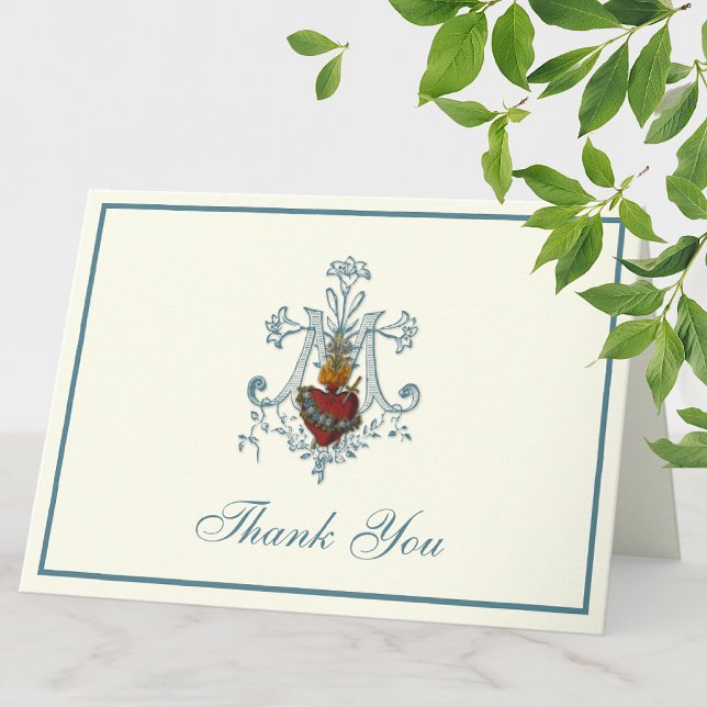 Cartes Pour Fêtes Annuelles Élégante Vierge Marie Religieux Catholique Floral (Créateur téléchargé)