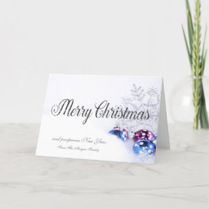 Cartes Pour Fêtes Annuelles Élégantes boules de Noël, Snowflakes Company