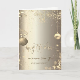 Cartes Pour Fêtes Annuelles Élégantes boules d'or Snowflakes Étoiles