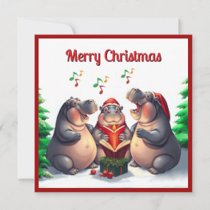 Cartes Pour Fêtes Annuelles Élégants arbres de pin aquarelle caroling tendance