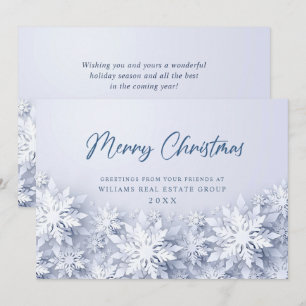 Cartes Pour Fêtes Annuelles Élégants flocons de neige 3D Salutation de Noël d'