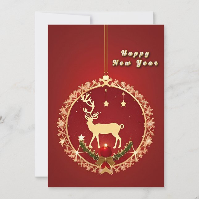 Cartes Pour Fêtes Annuelles Élégants ornements de Noël (Devant)
