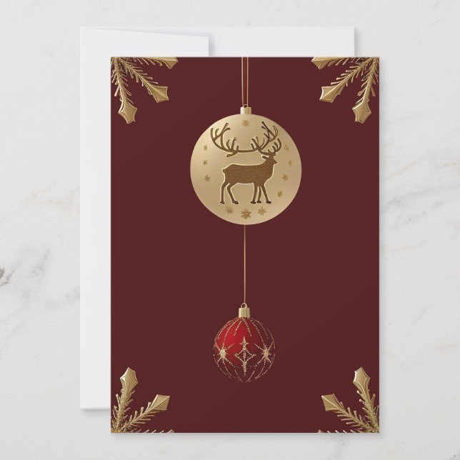 Cartes Pour Fêtes Annuelles Élégants ornements de Noël (Devant)