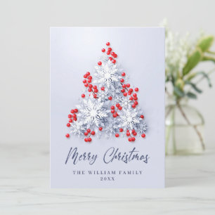 Cartes Pour Fêtes Annuelles Élégants Snowflakes 3D Noël Arbre de Noël Salutati