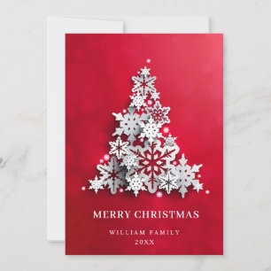 Cartes Pour Fêtes Annuelles Élégants Snowflakes 3D Noël Arbre de Noël Salutati