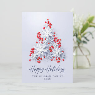 Cartes Pour Fêtes Annuelles Élégants Snowflakes 3D Noël Arbre de Noël Salutati