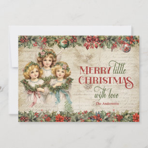 Cartes Pour Fêtes Annuelles Élégants tons terreux Noël Anges victoriens