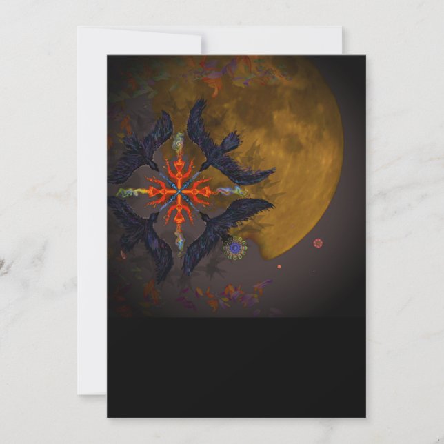 Cartes Pour Fêtes Annuelles Élément de feu numérique surréaliste (Devant)