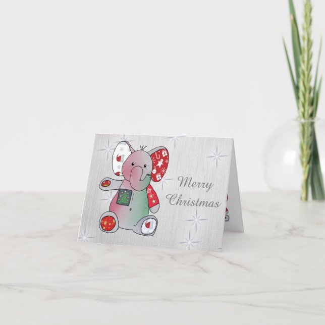 Cartes Pour Fêtes Annuelles éléphant de Noël (Devant)