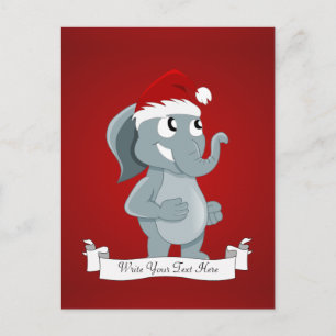 Cartes Pour Fêtes Annuelles éléphant de Noël dessin animé