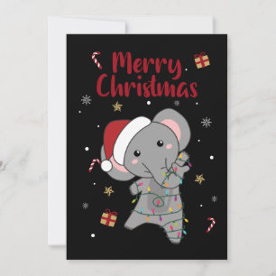 Cartes Pour Fêtes Annuelles Eléphant Noël Neige Hiver Animaux Eléphants A