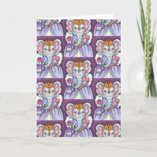 CARTES POUR FÊTES ANNUELLES ELEPHANT REINE DES COEURS ET ROSE ROYAL VALENTINE