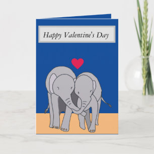 Cartes Pour Fêtes Annuelles Eléphants côte à côte, tenant des troncs Saint Val