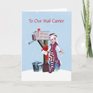 Cartes Pour Fêtes Annuelles Elf et boîte aux lettres Joyeuses vacancesAu trans
