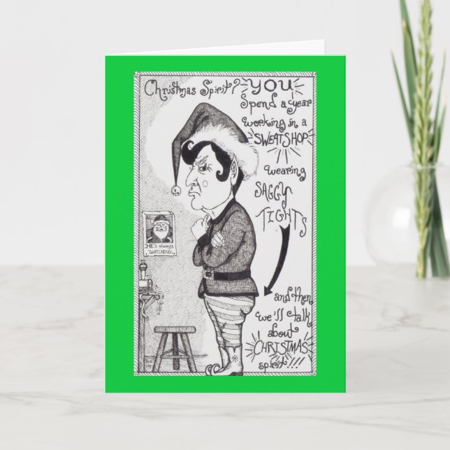 Cartes Pour Fêtes Annuelles Elf fâché (Devant)