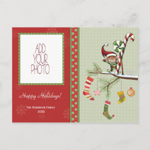 Cartes Pour Fêtes Annuelles Elf mignon et chaussettes de Noël