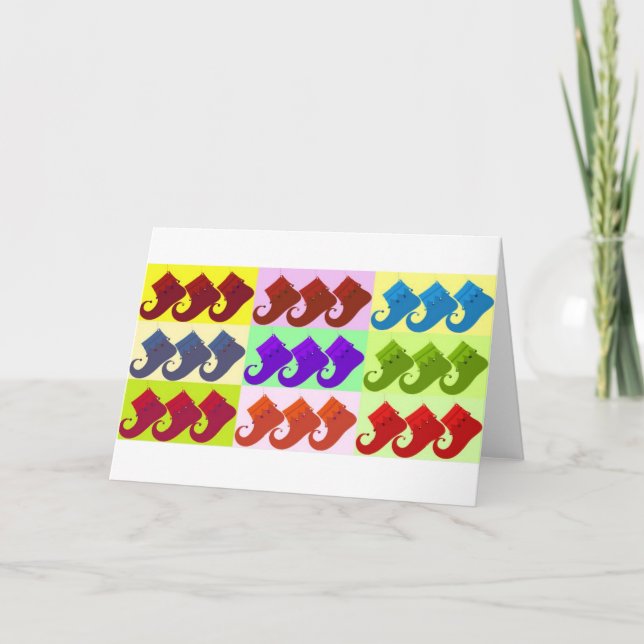 Cartes Pour Fêtes Annuelles Elf Shoe Pop Art (Devant)