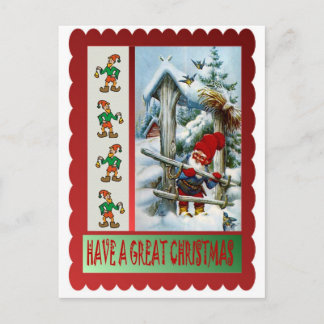 Cartes Pour Fêtes Annuelles Elfe à la porte