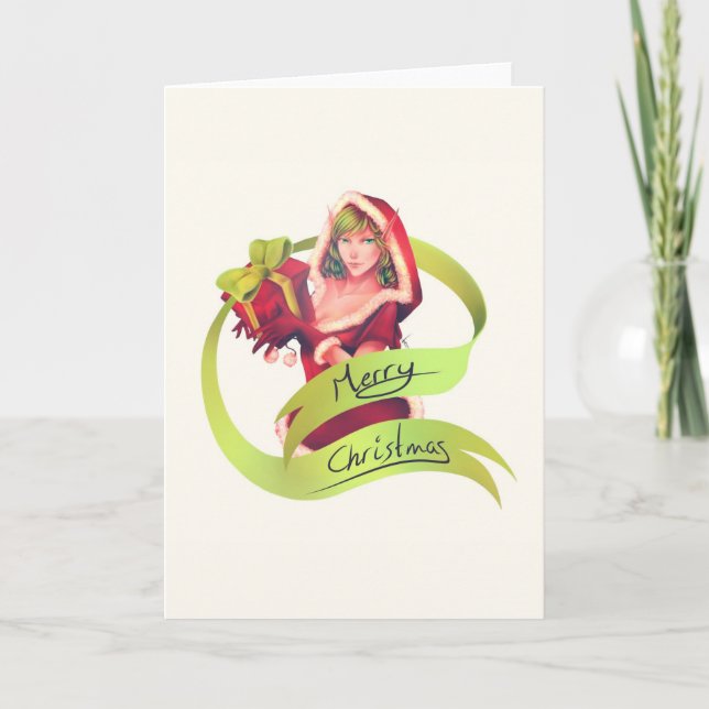Cartes Pour Fêtes Annuelles Elfe de Noël (Devant)